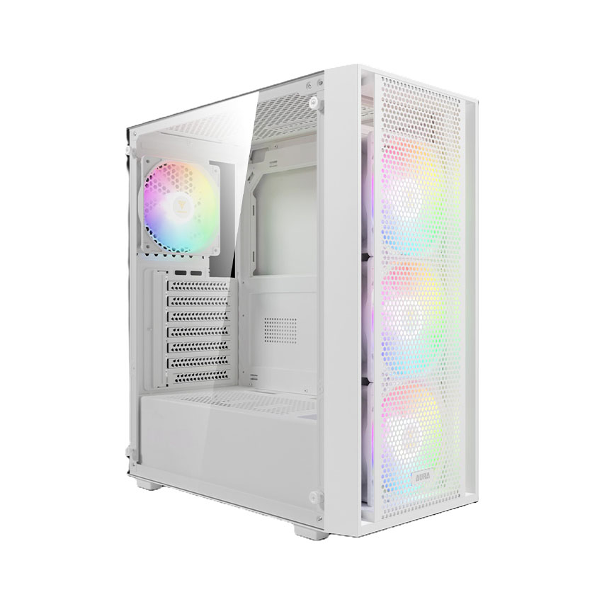 Vỏ Case GAMDIAS AURA GC2 ELITE ARGB WHITE (ATX/0 fan) - Hình 2