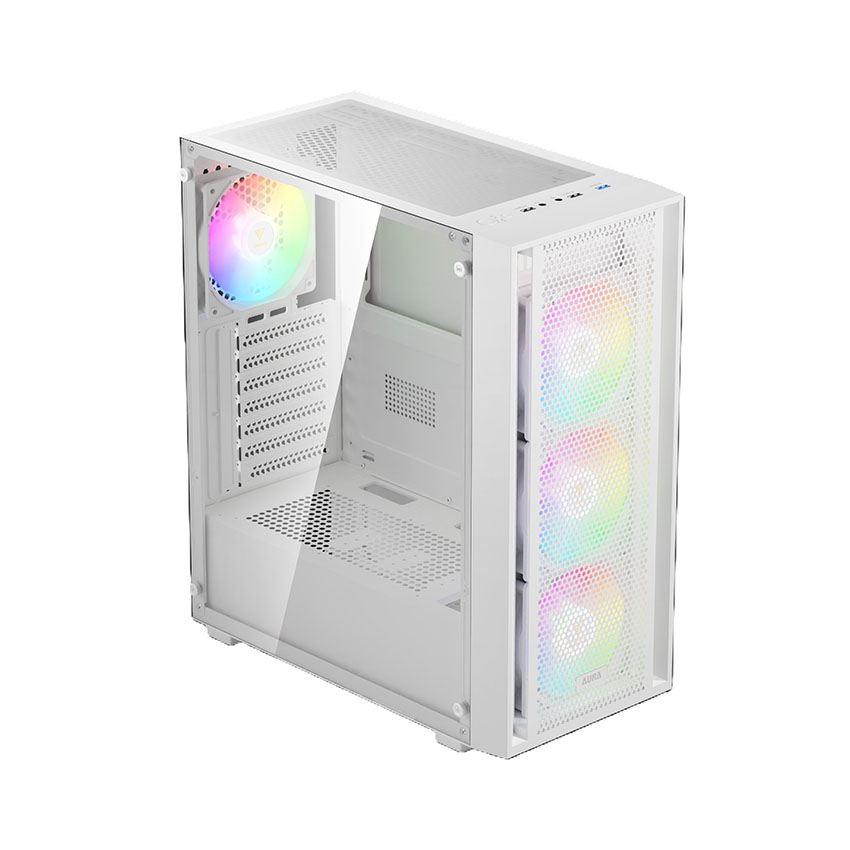 Vỏ Case GAMDIAS AURA GC2 ELITE ARGB WHITE (ATX/0 fan) - Hình 3