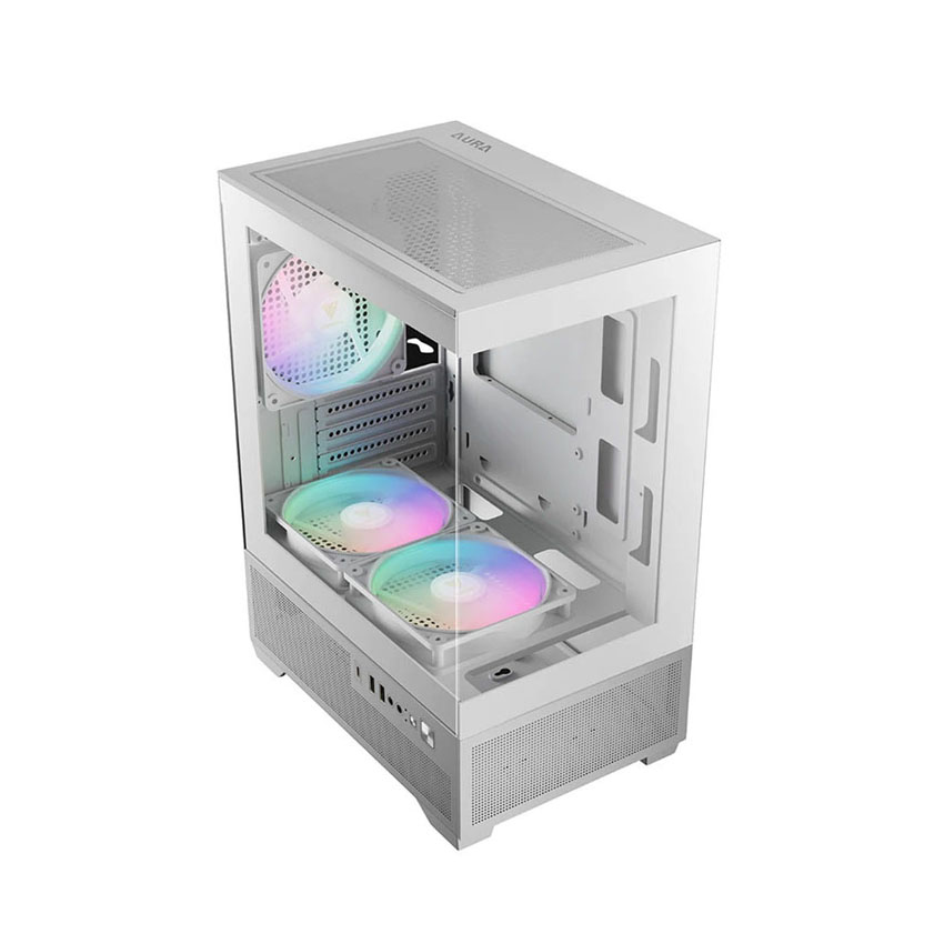 Vỏ Case GAMDIAS AURA GC9M Elite ARGB WHITE (mATX/3 fan) - Hình 2
