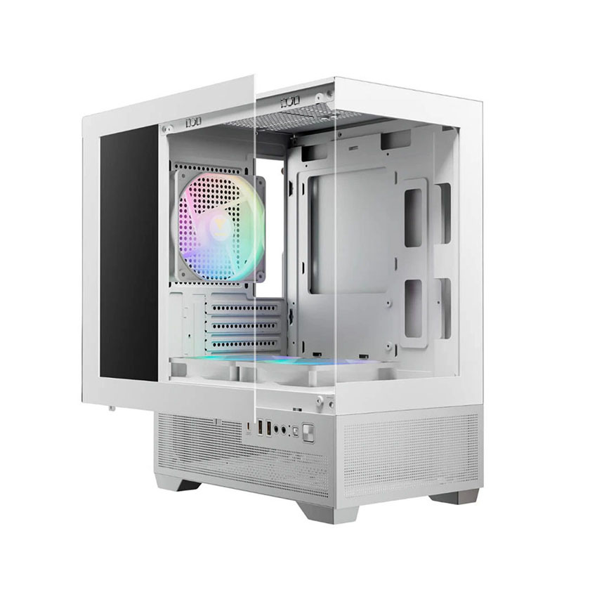 Vỏ Case GAMDIAS AURA GC9M Elite ARGB WHITE (mATX/3 fan) - Hình 3
