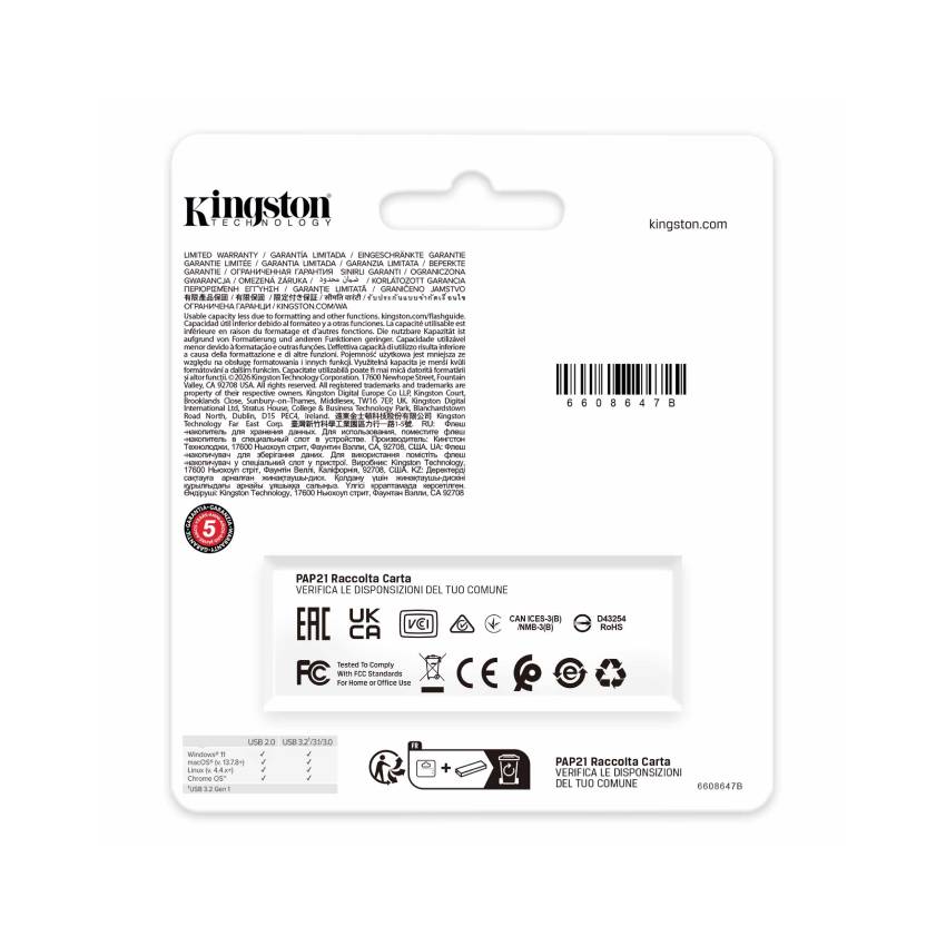 USB Kingston 512GB Portable USB 3.2 Gen 1 DataTraveler Exodia Black DTXG2/512GB - Hình 2