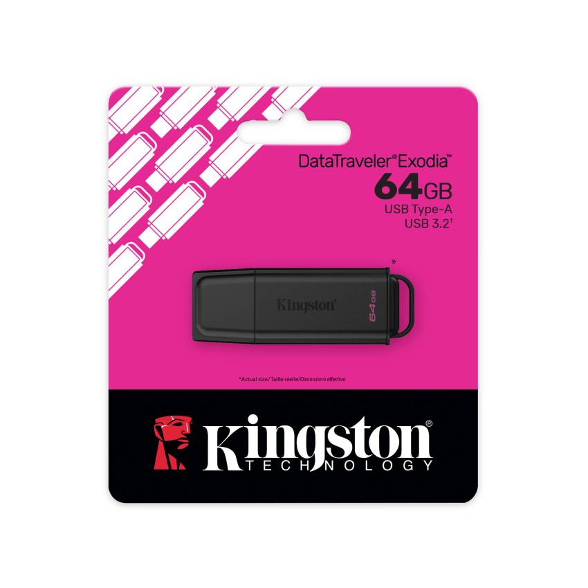USB Kingston 64GB Portable USB 3.2 Gen 1 DataTraveler Exodia Black DTXG2/64GB - Hình 4