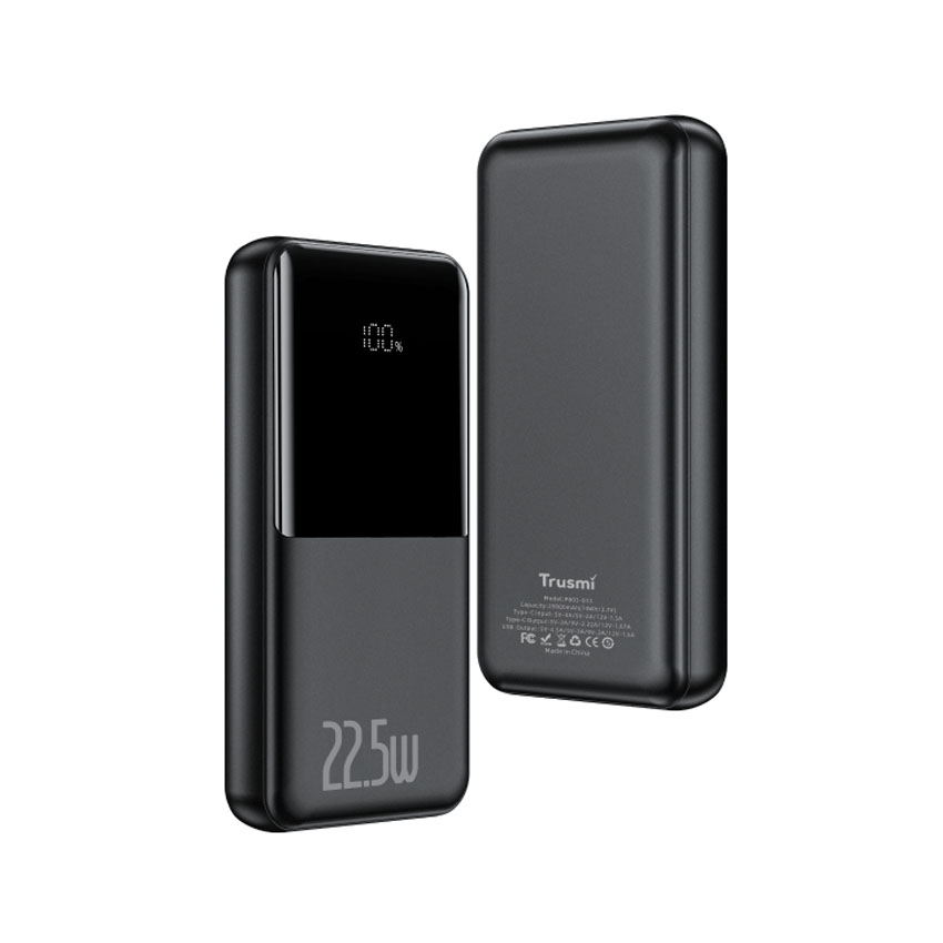 Pin sạc dự phòng Trusmi 10000mAh PD 22.5W kèm cáp C + L màu đen (PB03-021)