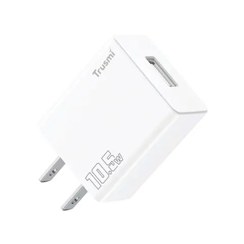 Sạc điện thoại 1 cổng CH09 USB 10.5W chân cắm US màu trắng TRUSMI