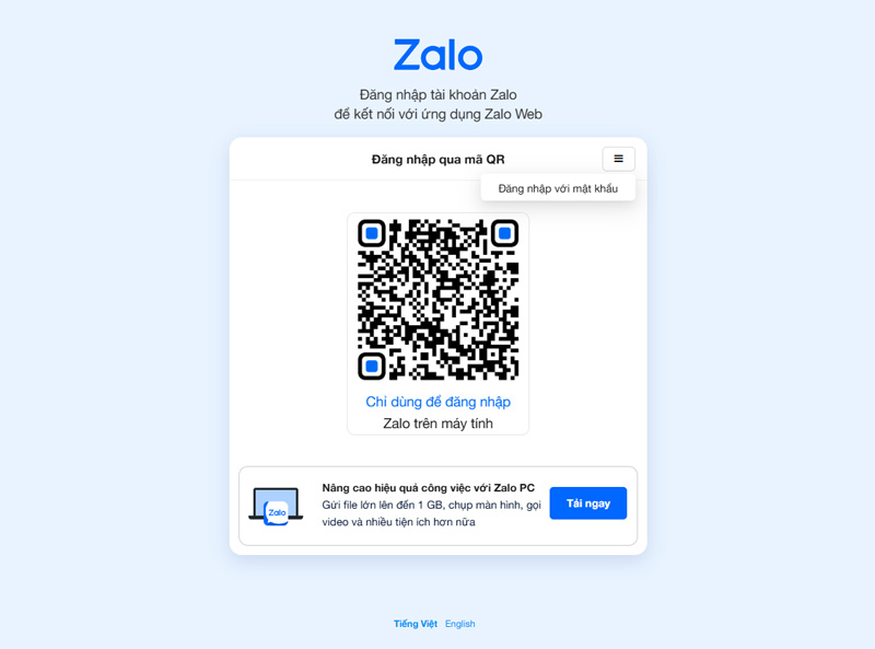 dang nhap zalo web nhanh chong khong can mat khau hacom 1