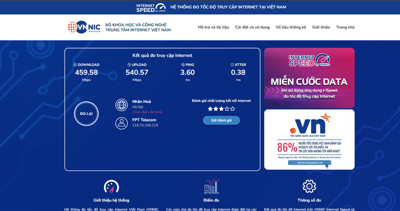 kiem tra toc do mang hien tai cua ban nhanh hay cham hacom 1