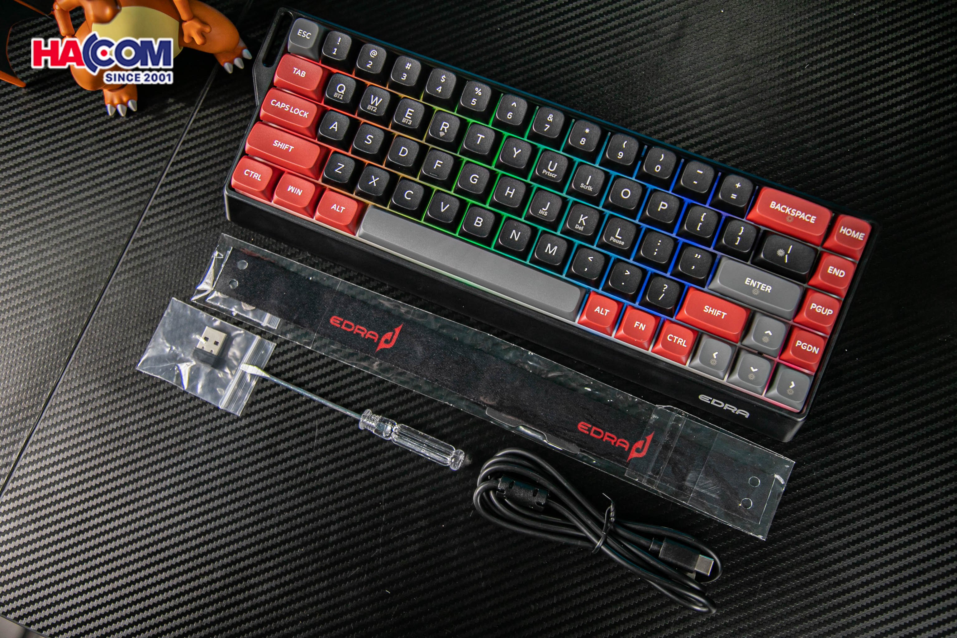 Bàn phím cơ không dây EDRA EK368WT (Red switch) - Hình 8