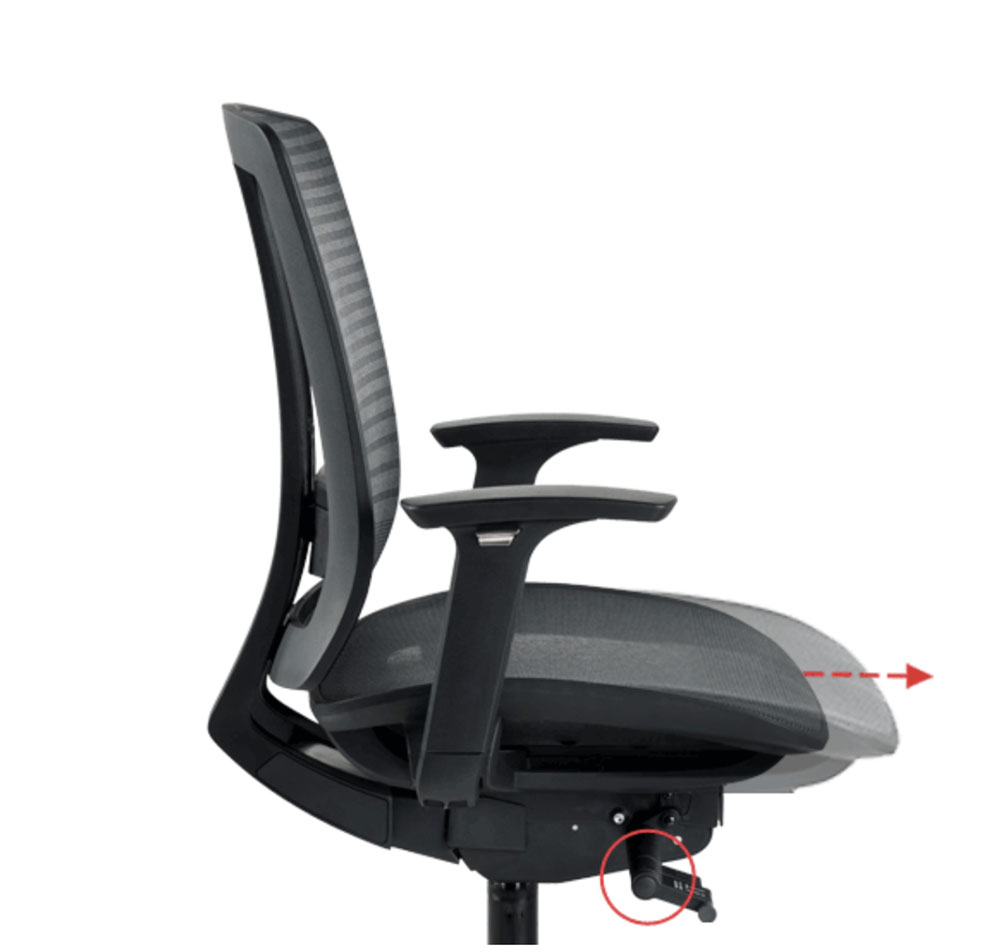 độ sâu mâm ghế giúp giảm áp lực cho phần đùi