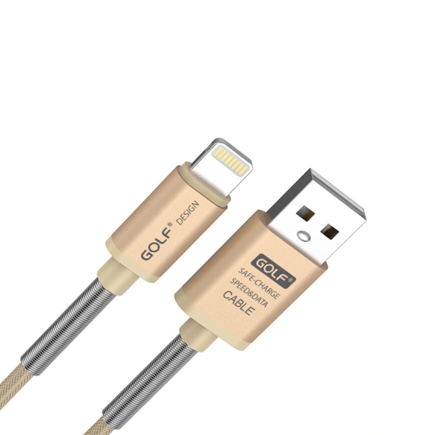 Cáp sạc Golf USB-A to lighning 2.4A GC-40i màu vàng