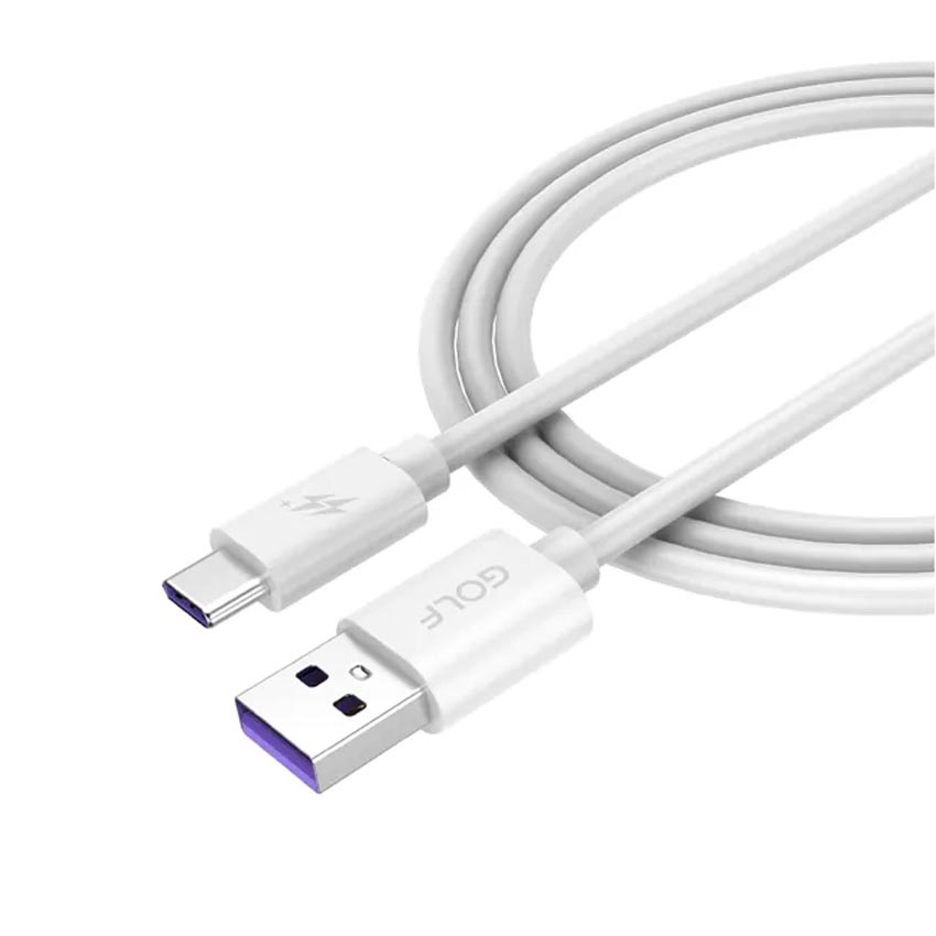 Cáp sạc Golf USB-A to Type-C 5A GC-77 màu trắng 1
