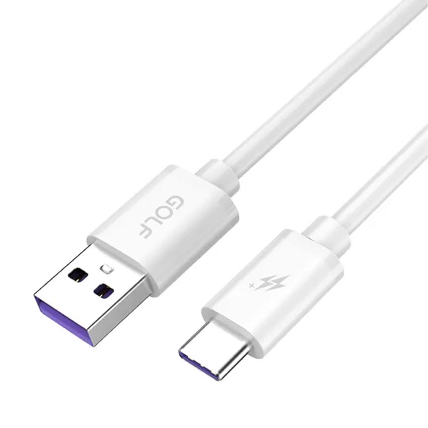 Cáp sạc Golf USB-A to Type-C 5A GC-77 màu trắng 3