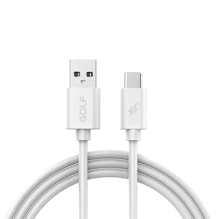 Cáp sạc Golf USB-A to Type-C 5A GC-77 màu trắng