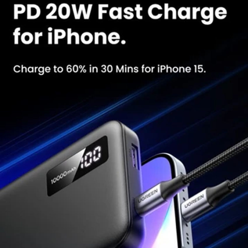 Sạc dự phòng Ugreen 10000mAh - 2 cổng sạc nhanh Type-C PD và Quick Charge 25742 2