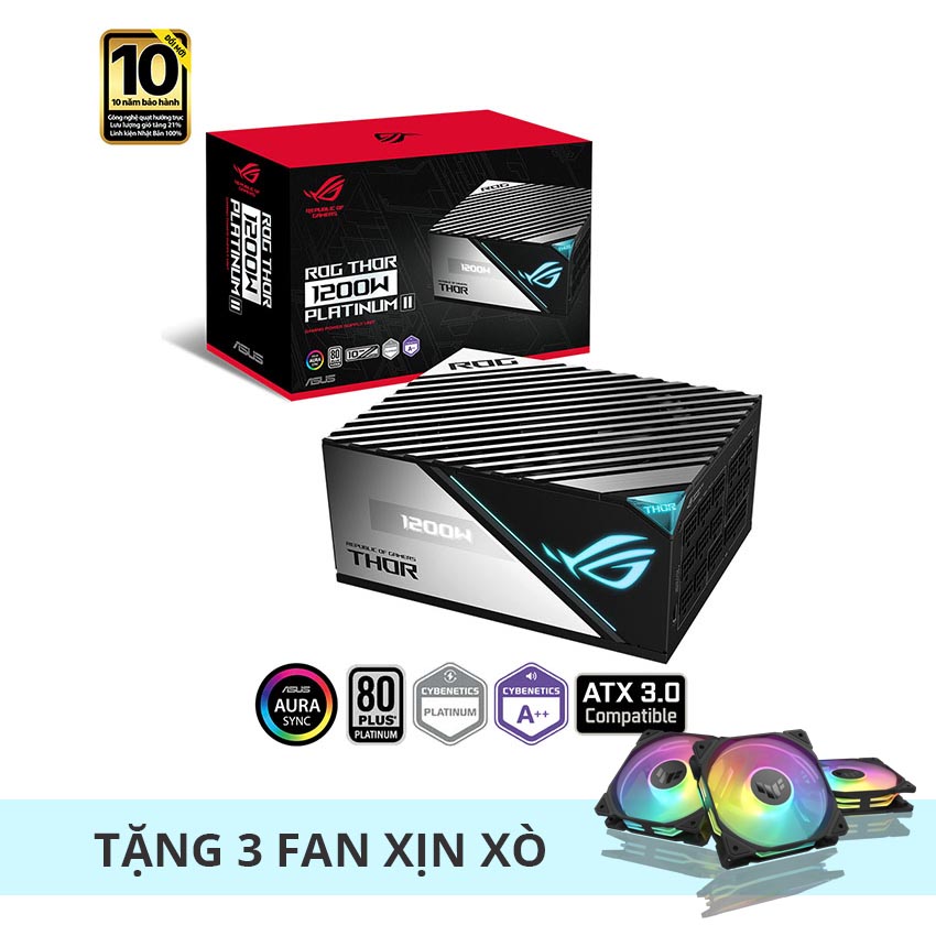 Nguồn Asus ROG THOR 1200P3 Gaming ( 80 Plus Platinum/ATX3.1/Full Modular/Màn oled)