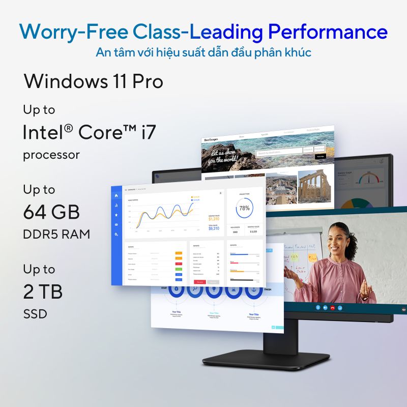 PC All in one Asus P440VAK-WPC174W (Core 3 100U/8GD5/512G/23.8 FHD/CAM/MIC/WiFi6/BT5.4/K&M/W11H/2Y-O - Hình 5