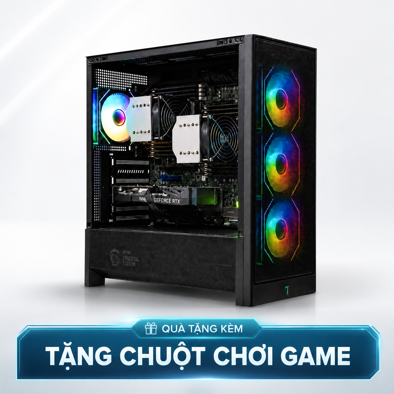 Vỏ Case Linktech Bahamut 4FA (eATX/4 fan Argb) chính hãng