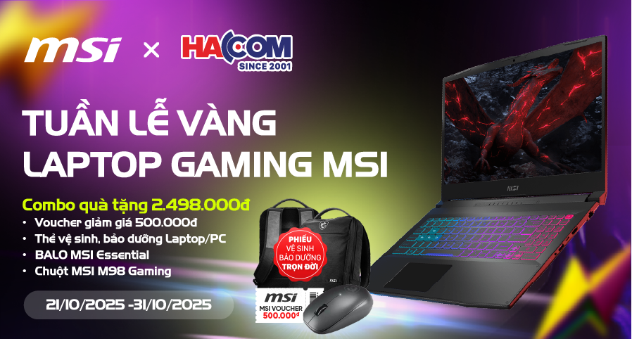 Tuần Lễ Vàng Laptop MSI Gaming Katana – tại HACOM