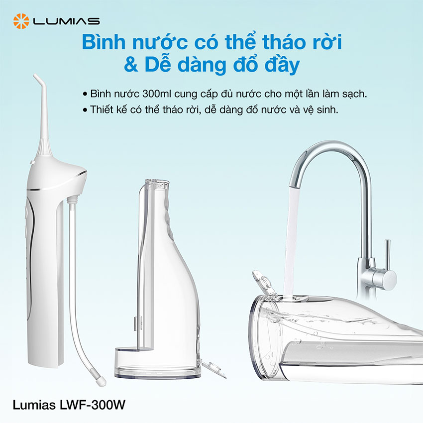 Máy Tăm Nước Dung Tích 300ML Lumias LWF-300W - Màu Trắng 5