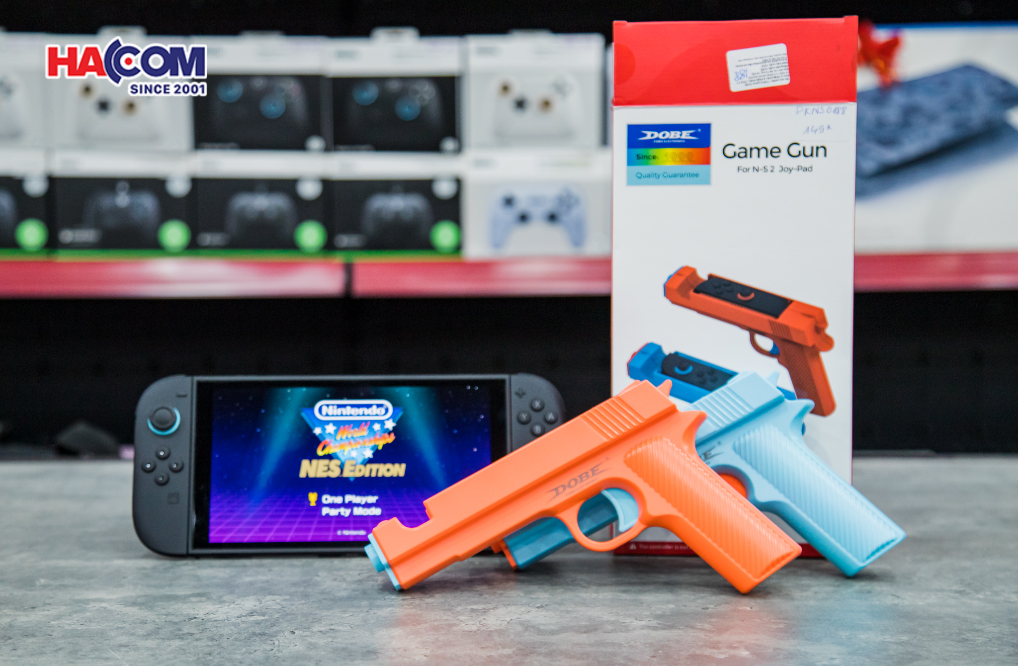 Súng (toy gun) cho Joy-con Nintendo Switch 2 Màu Xanh Pha Cam DOBE TNS-3185 7