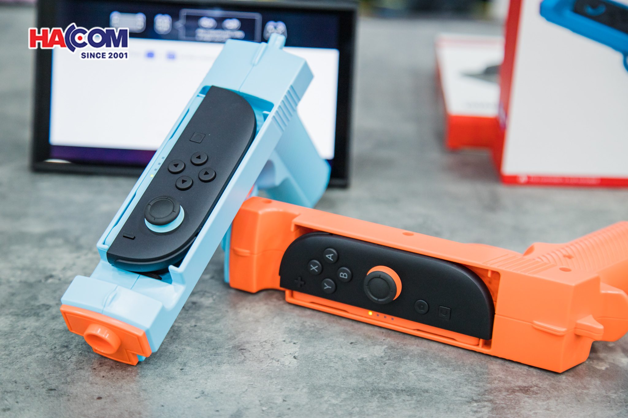 Súng (toy gun) cho Joy-con Nintendo Switch 2 Màu Xanh Pha Cam DOBE TNS-3185 9