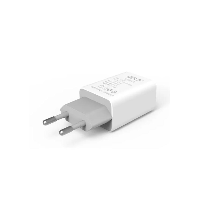 Củ sạc Golf GF-U206 EU 2 cổng USB-A màu trắng 5
