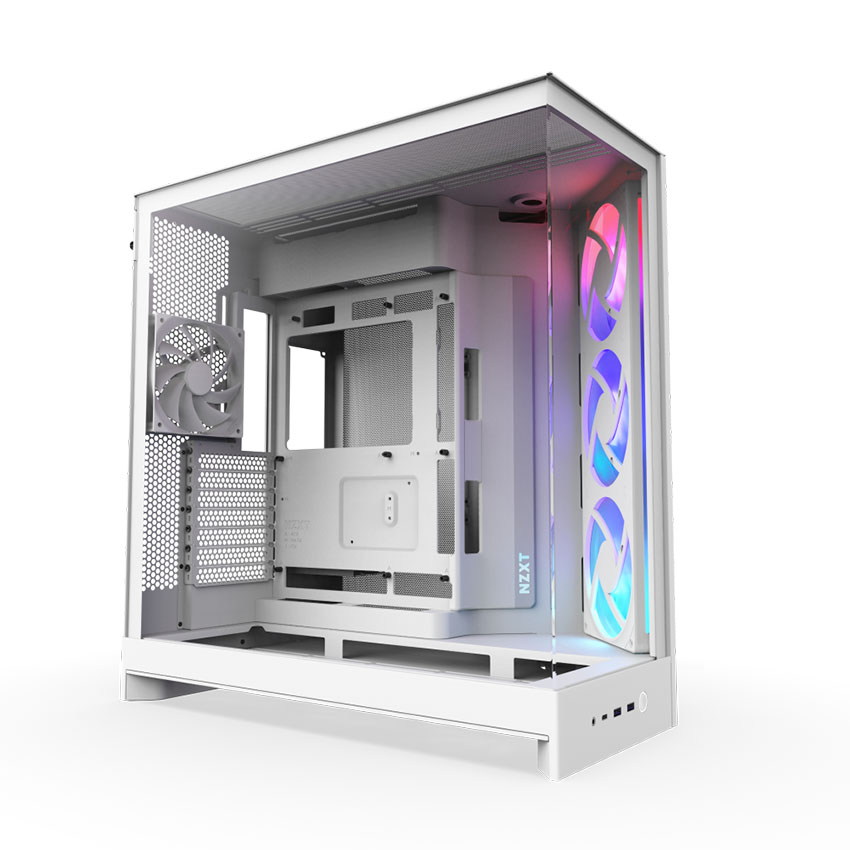 Vỏ máy tính NZXT H9 FLOW RGB ALL WHITE (ATX/1 fan F420 RGB /1fan F120Q)