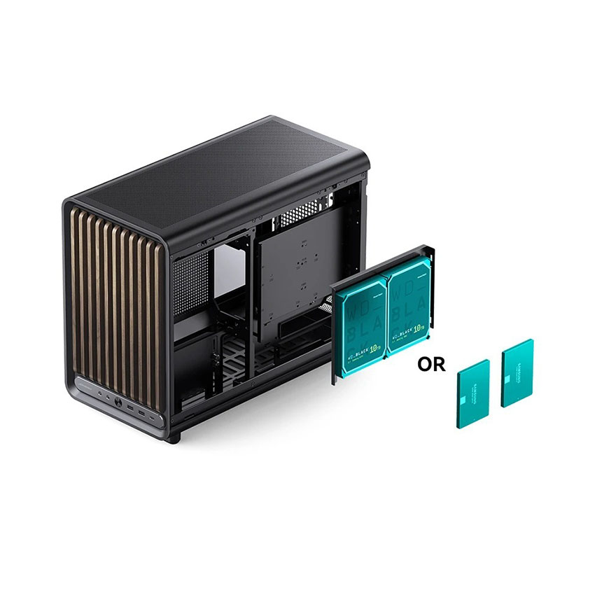 Vỏ case JONSBO D33 WOOD BLACK (mAtx/0 Fan) - Hình 7