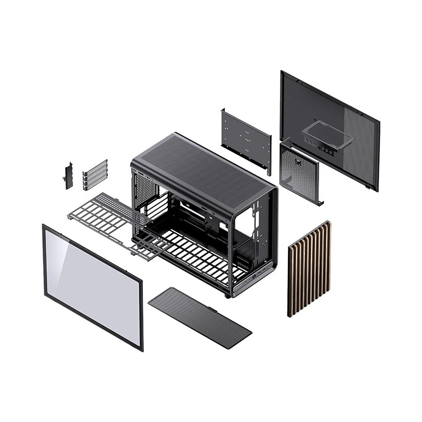 Vỏ case JONSBO D33 WOOD BLACK (mAtx/0 Fan) - Hình 5