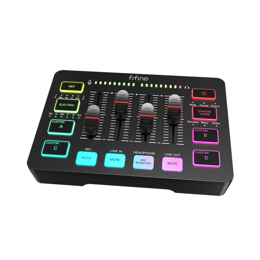 Card Âm Thanh (sound card) Fifine SC3 - Màu đen - Hình 3