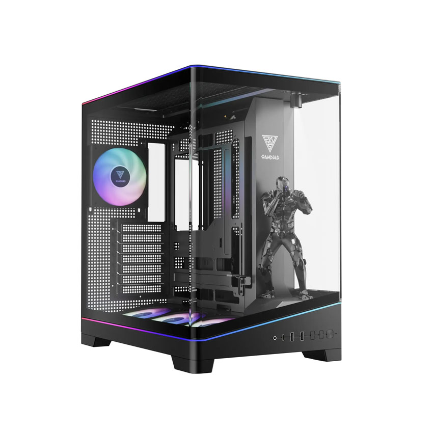 Vỏ Case ATLAS P6 CG BLACK (ATX/4 fan) chính hãng