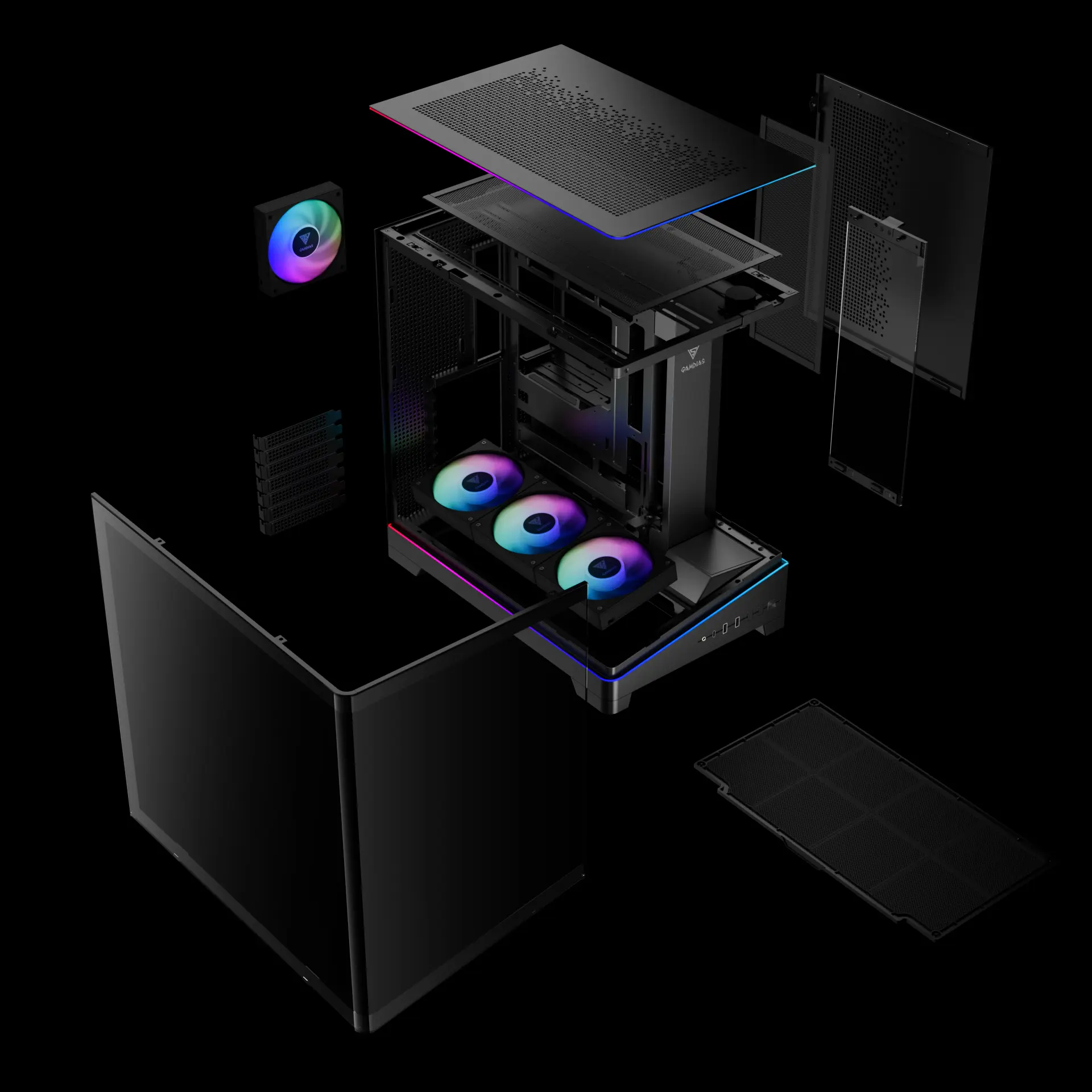 Vỏ Case ATLAS P6 CG BLACK (ATX/4 fan) - Hình 2