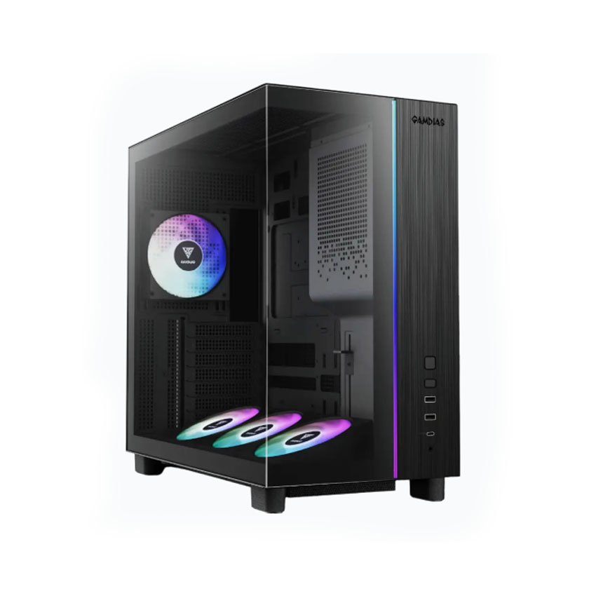 Vỏ Case GAMDIAS ATLAS M4 BLACK (ATX/4 fan) chính hãng