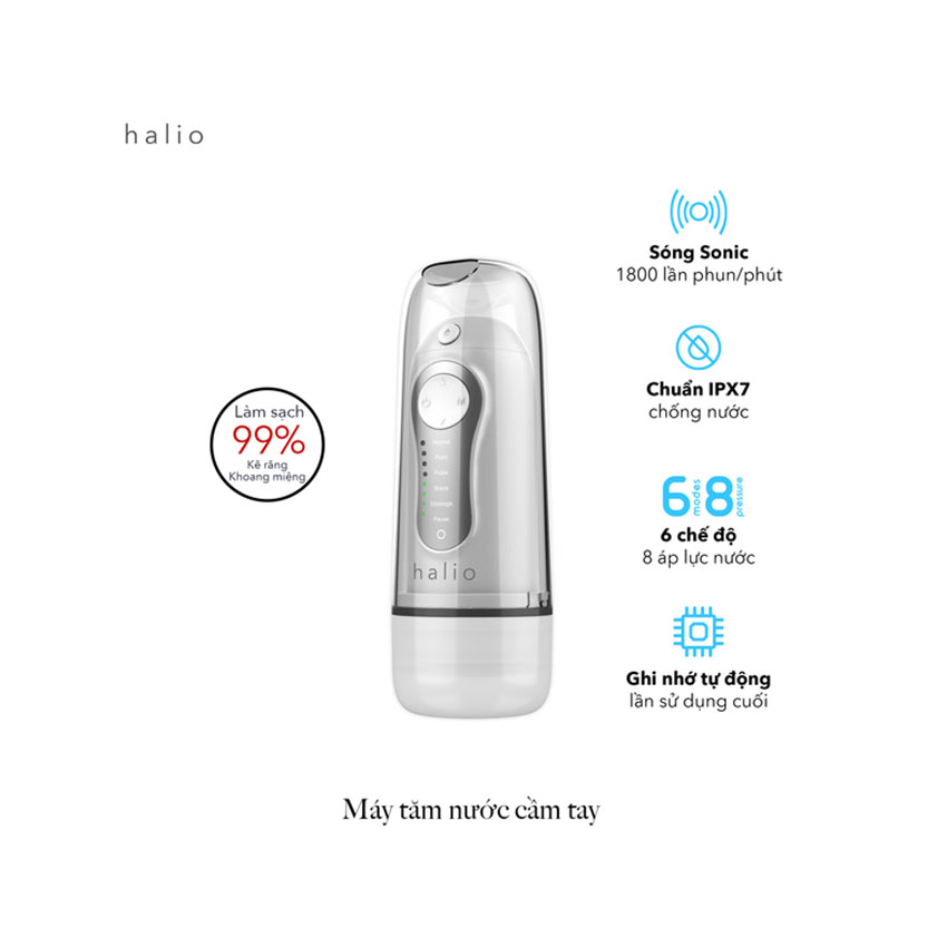 Máy Tăm Nước Cầm Tay 6 Chế Độ Halio Professional Cordless Oral Irrigator - Màu Trắng 5