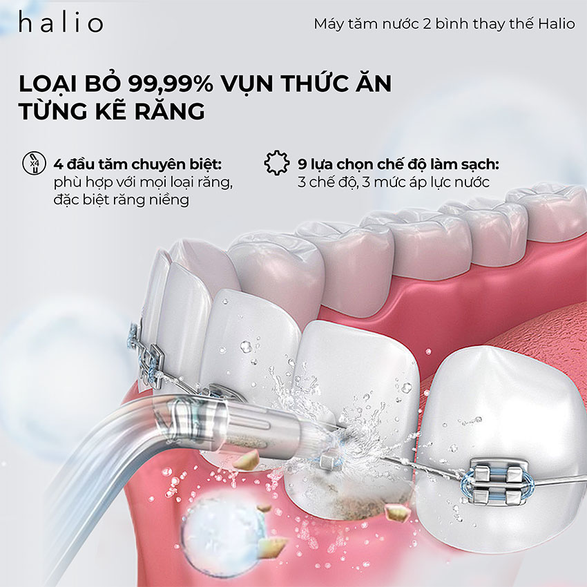 Máy Tăm Nước Halio UltraClean Express Hydro Floss - Màu Hồng 13