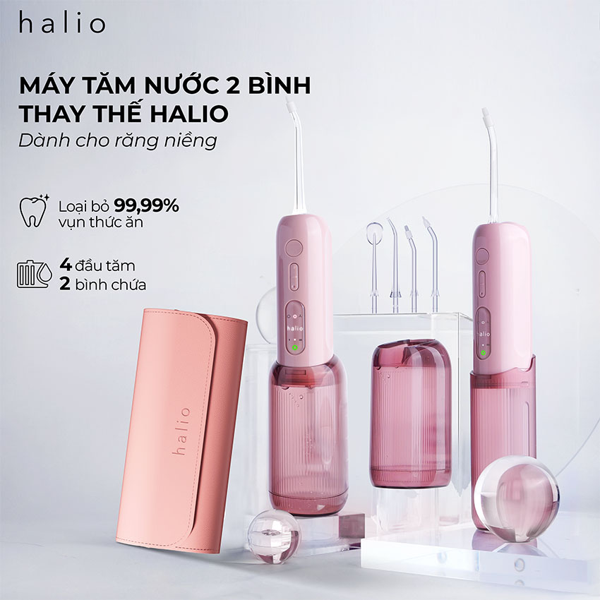 Máy Tăm Nước Halio UltraClean Express Hydro Floss - Màu Hồng 11