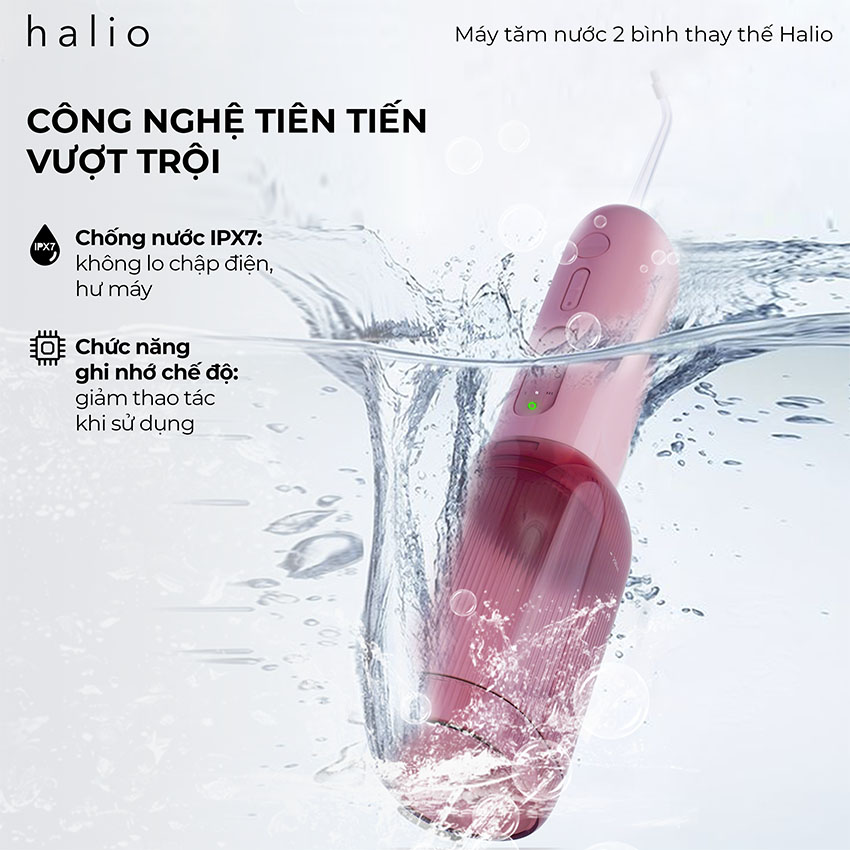 Máy Tăm Nước Halio UltraClean Express Hydro Floss - Màu Hồng 9