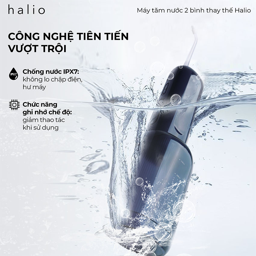 Máy Tăm Nước Halio UltraClean Express Hydro Floss - Màu Xanh 7