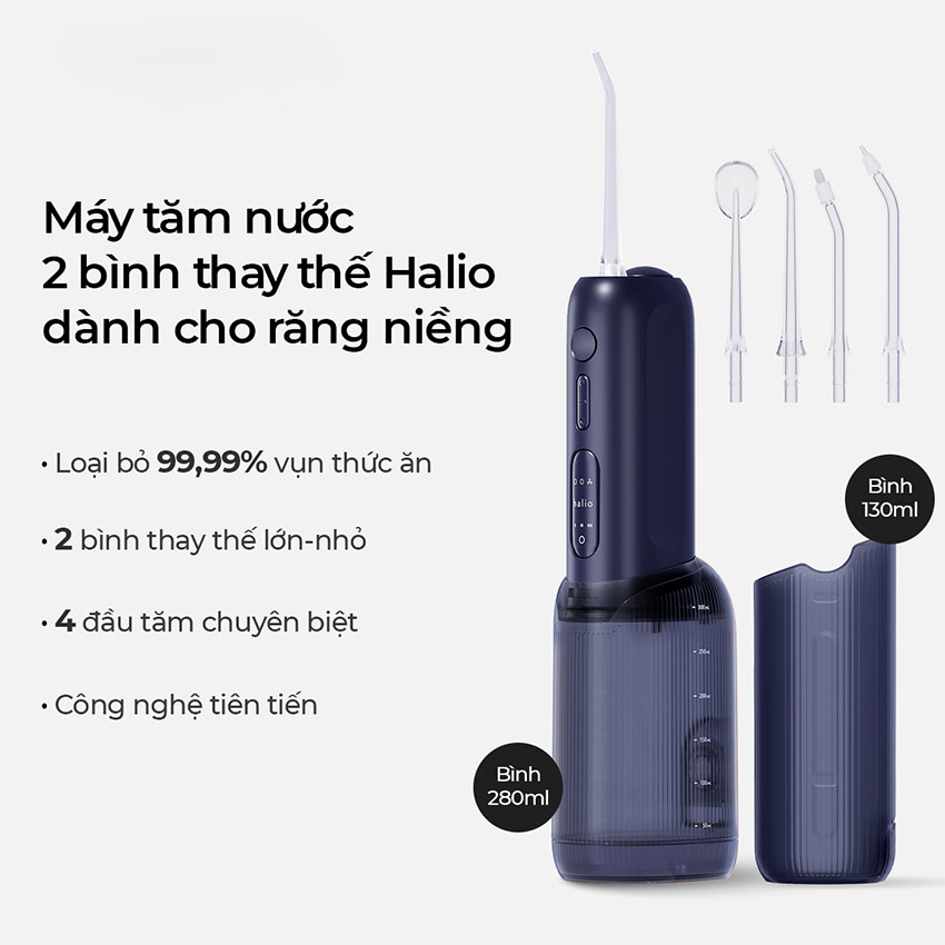 Máy Tăm Nước Halio UltraClean Express Hydro Floss - Màu Xanh 10
