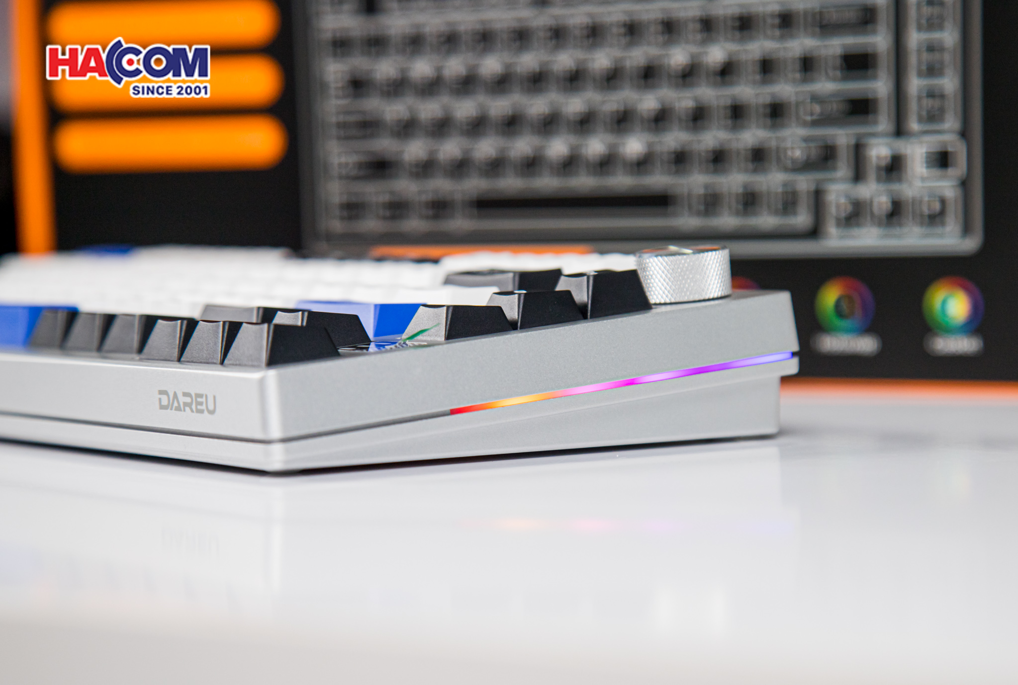 Bàn phím cơ Gaming DAREU EK75 PRO AL White Blue_Cloud switch 16