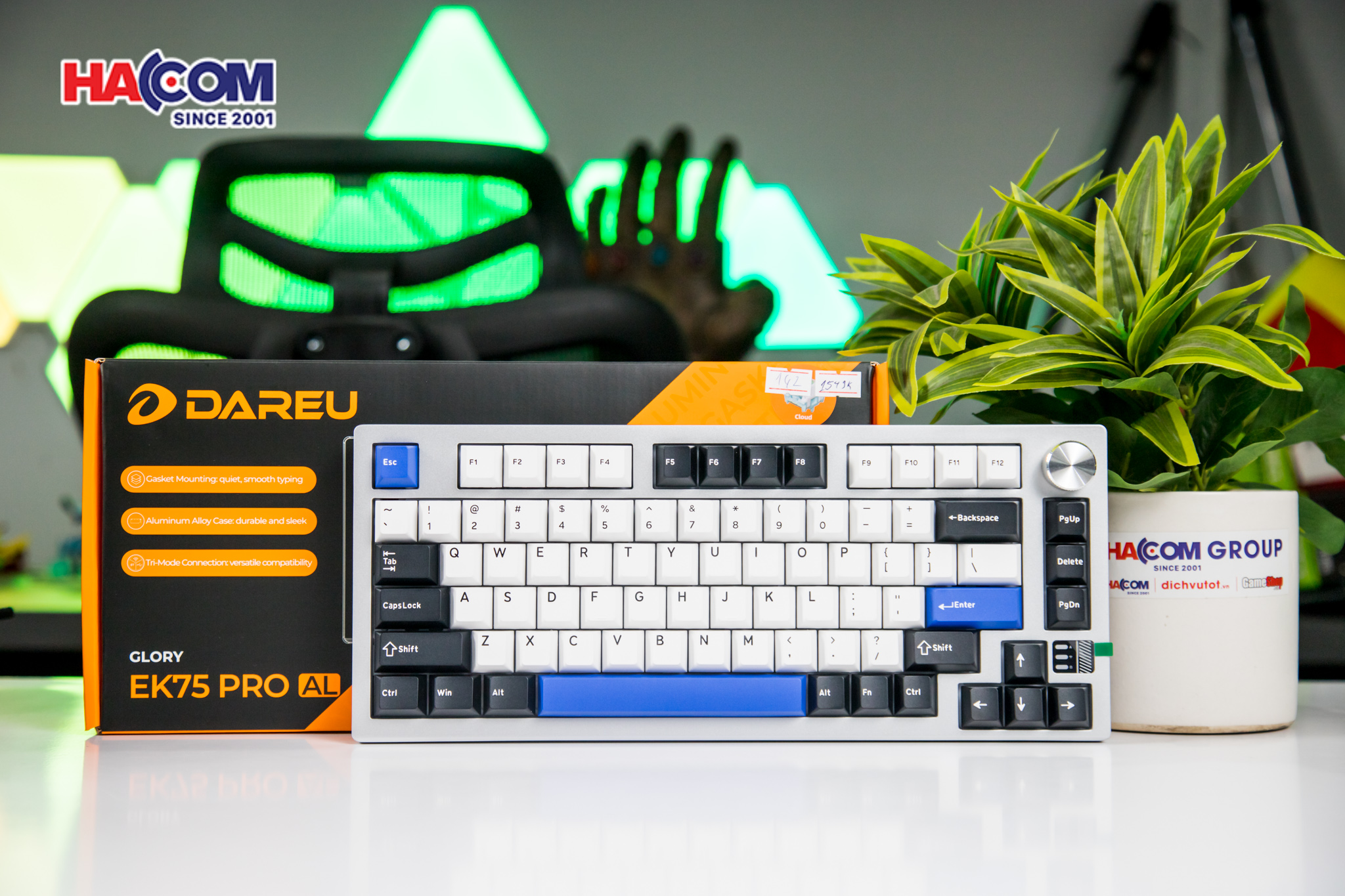 Bàn phím cơ Gaming DAREU EK75 PRO AL White Blue_Cloud switch 5