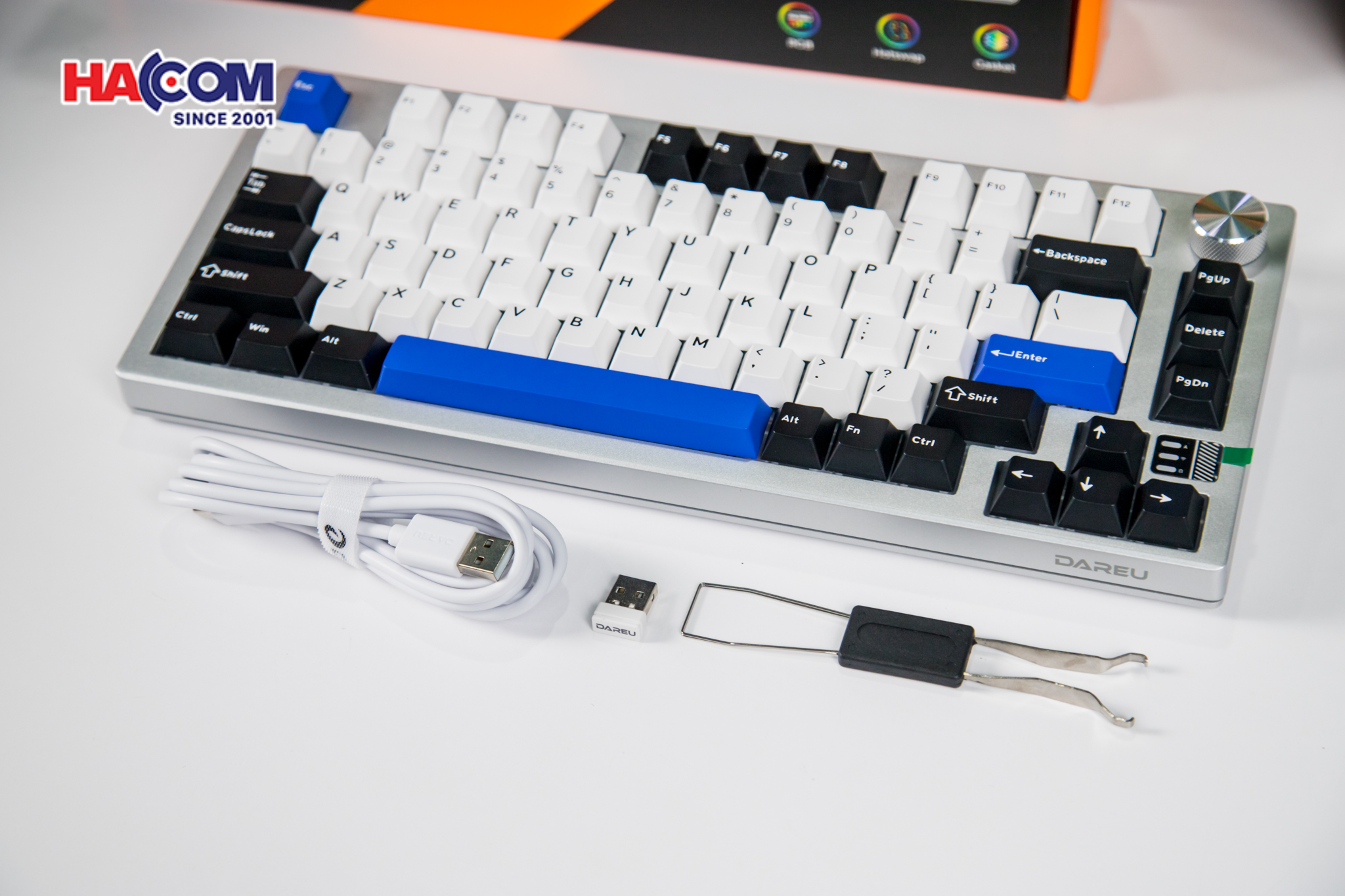 Bàn phím cơ Gaming DAREU EK75 PRO AL White Blue_Cloud switch 6