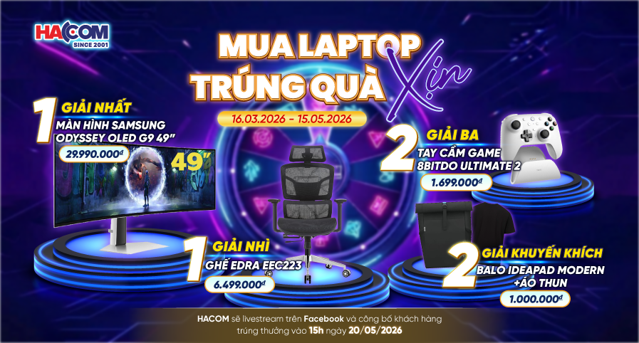 VÒNG QUAY HACOM: SẮM LAPTOP – TRÚNG QUÀ HOT