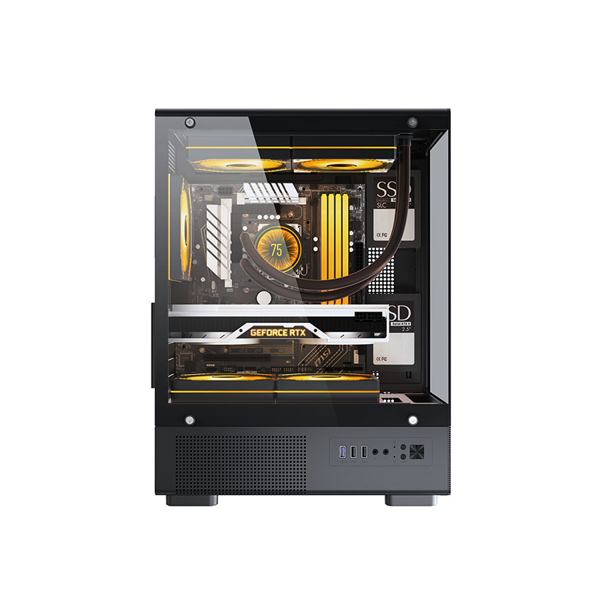 Vỏ Case MIK H3 Black (mATX/0fan) - Hình 4