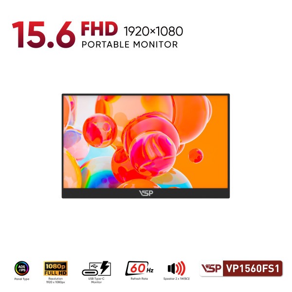 Màn hình di động VSP VP1560FS1 (15.6 inch/FHD/IPS/62Hz/5ms/loa)