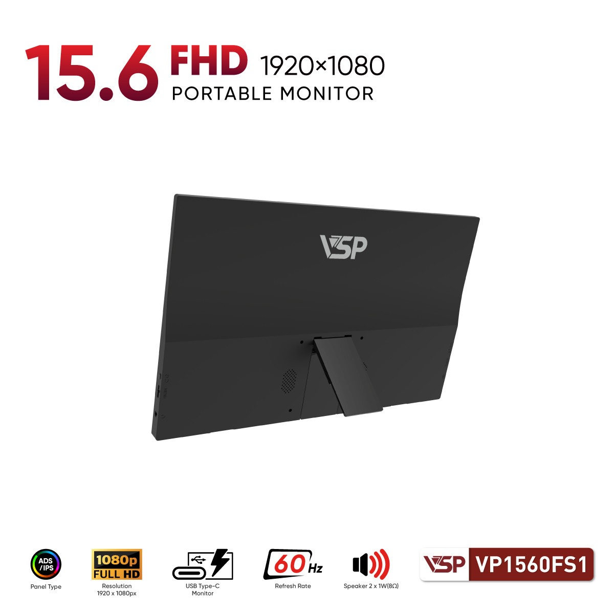 Màn hình di động VSP VP1560FS1 (15.6 inch/FHD/IPS/62Hz/5ms/loa) - Hình 4