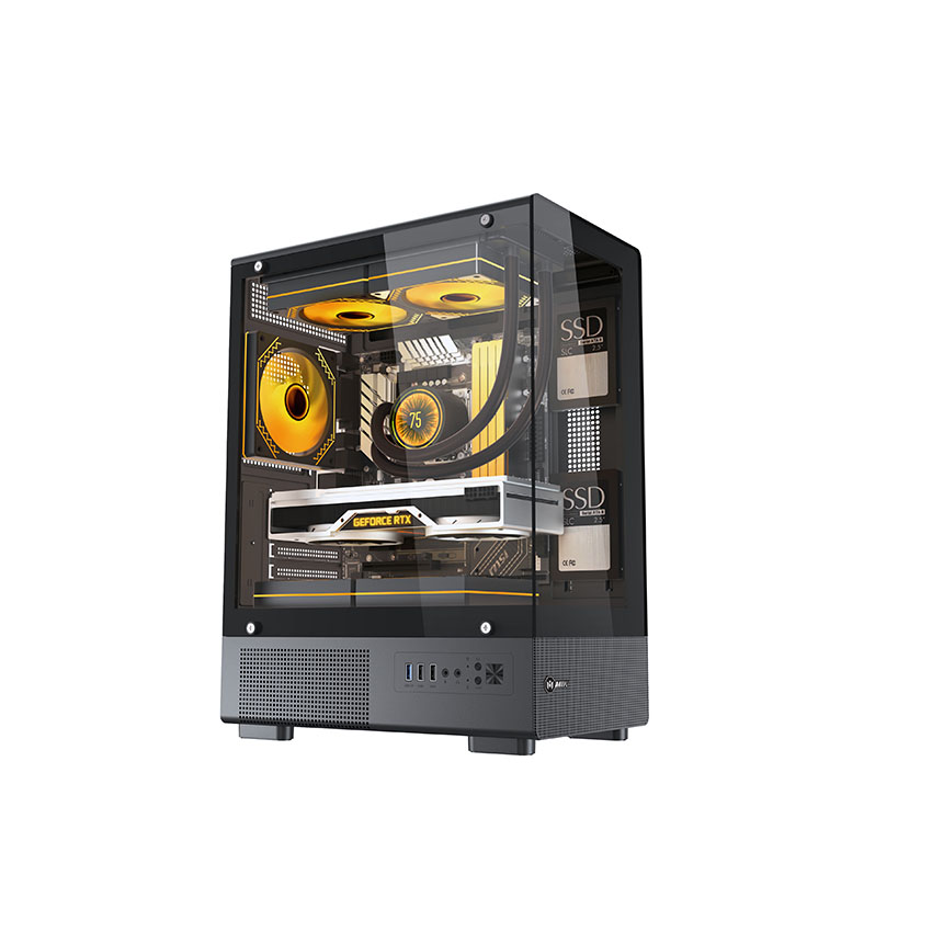 Vỏ Case MIK H3 Black (mATX/0fan)