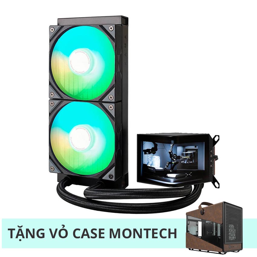 Tản nhiệt nước TRYX PANORAMA 240 ARGB Black (Màn 2k 6.5"/Bơm ASETEK 8v2) chính hãng