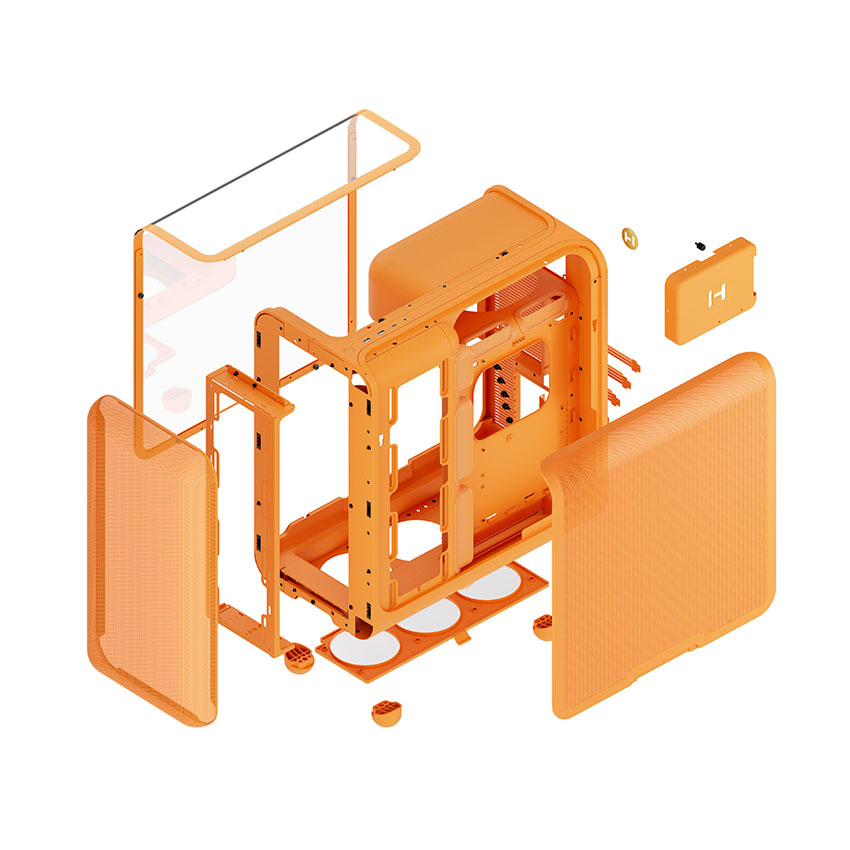 Vỏ case HYTE X50 Astra Orange (eATX/0 Fan) - Hình 5