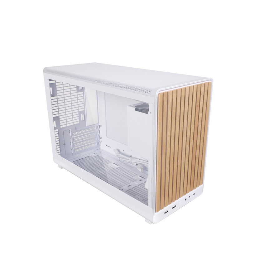 Vỏ case LIAN LI A3-mATX Glass White Wooden Front (mATX/0 Fan) chính hãng
