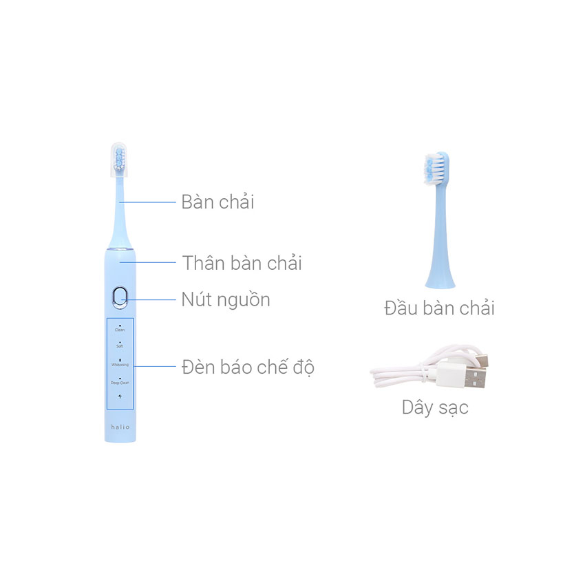 Bàn Chải Điện Halio Sonic SmartClean Electric Toothbrush - Màu Xanh Dương 4
